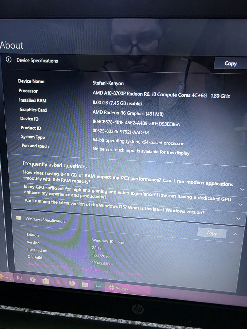 HP 15.6" Laptop - Black - AMD Radeon R6